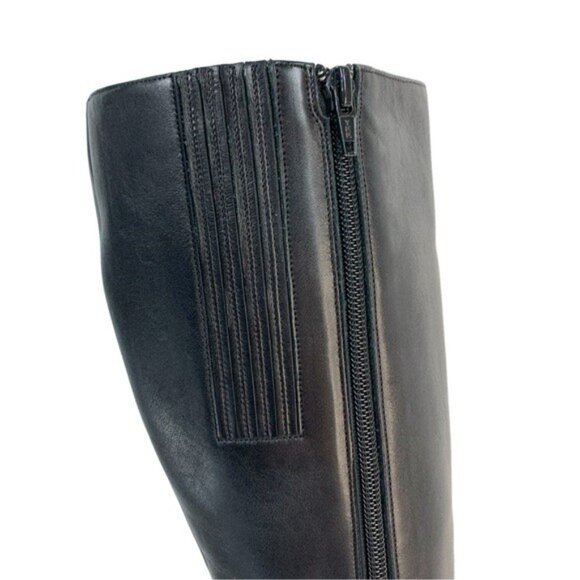 Christian Louboutin Ginevra Luxe Calf Buttery Black Leather Knee-High Boots 38 - Picture 8 of 15